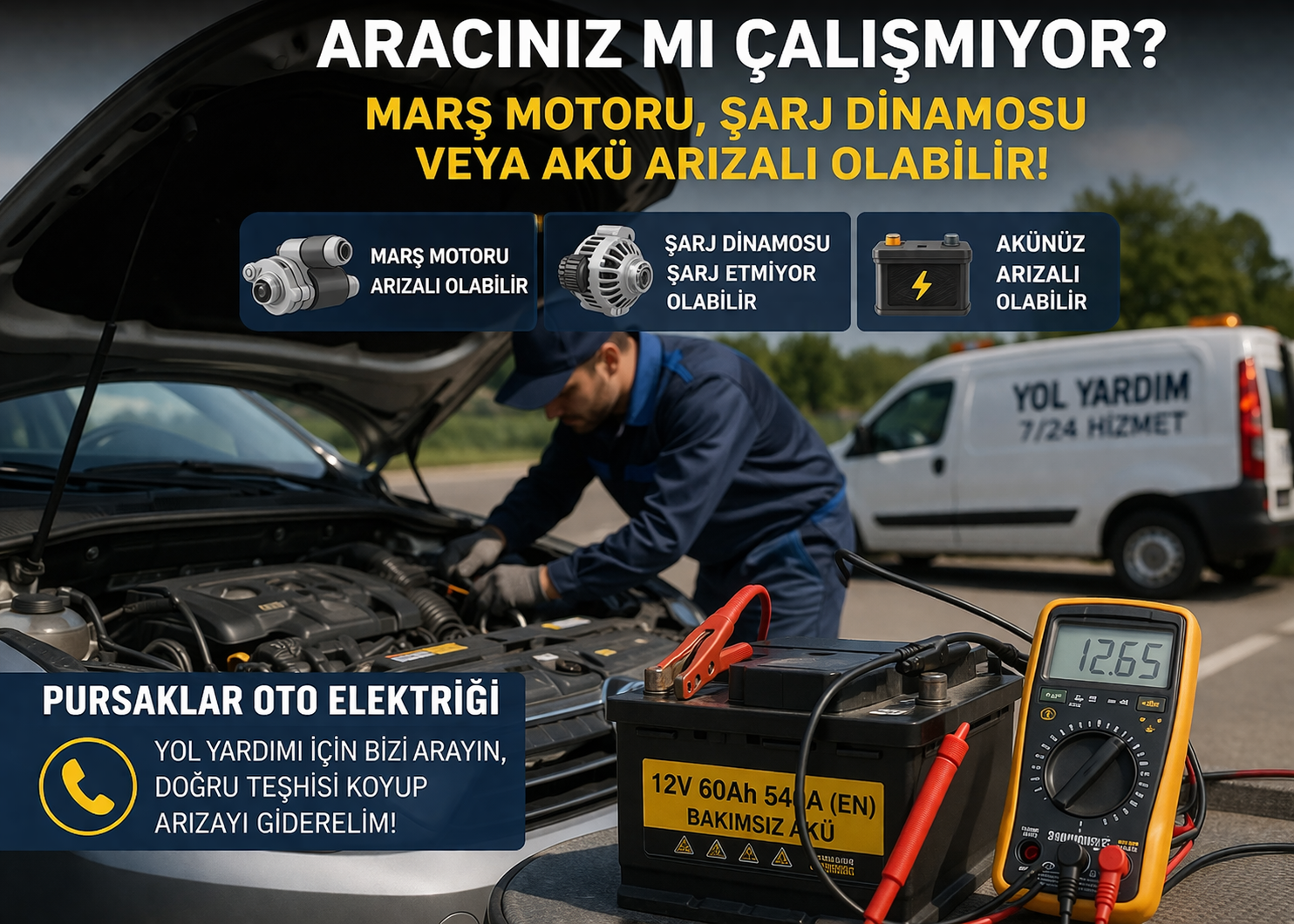 Aracınız mı Çalışmıyor? Marş Motoru, Şarj Dinamosu veya Akü Arızalı Olabilire